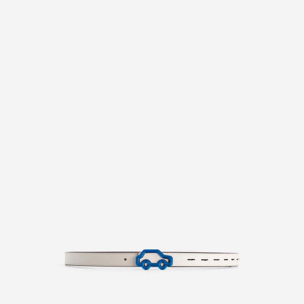 'Hit the Road' Belt - Off White & Espresso
