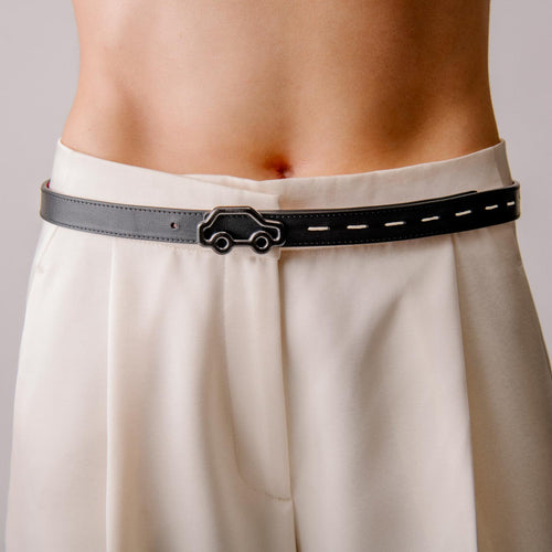 'Hit the Road' Belt - Black & Red