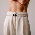 'Hit the Road' Belt - Off White & Espresso